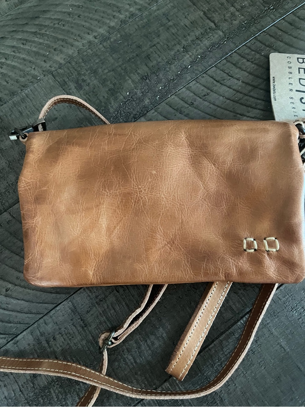 New BED|STU Cadence Tan Convertible Leather Wristlet Crossbody